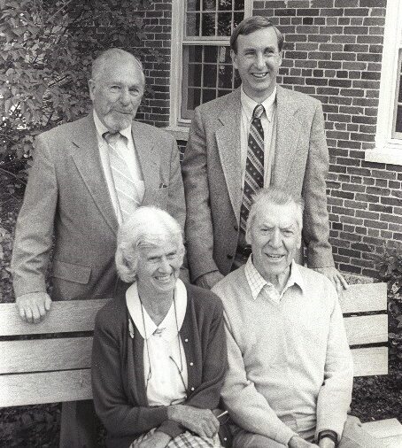 Doris Walker, Gus Pope, seated, Mitch Finlay, Bill Morrill, back row (l-r)